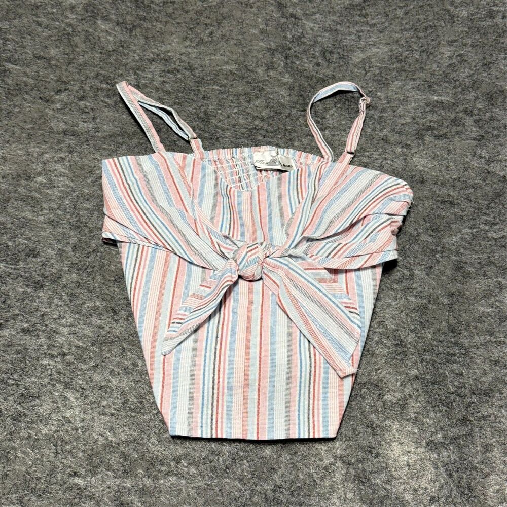 Rare Editions Womens Camisole Top Size 12 Twist Front Striped Sleeveless